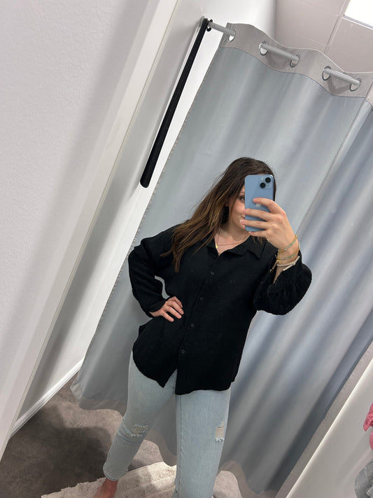 MUSSELINBLUSE SCHWARZ