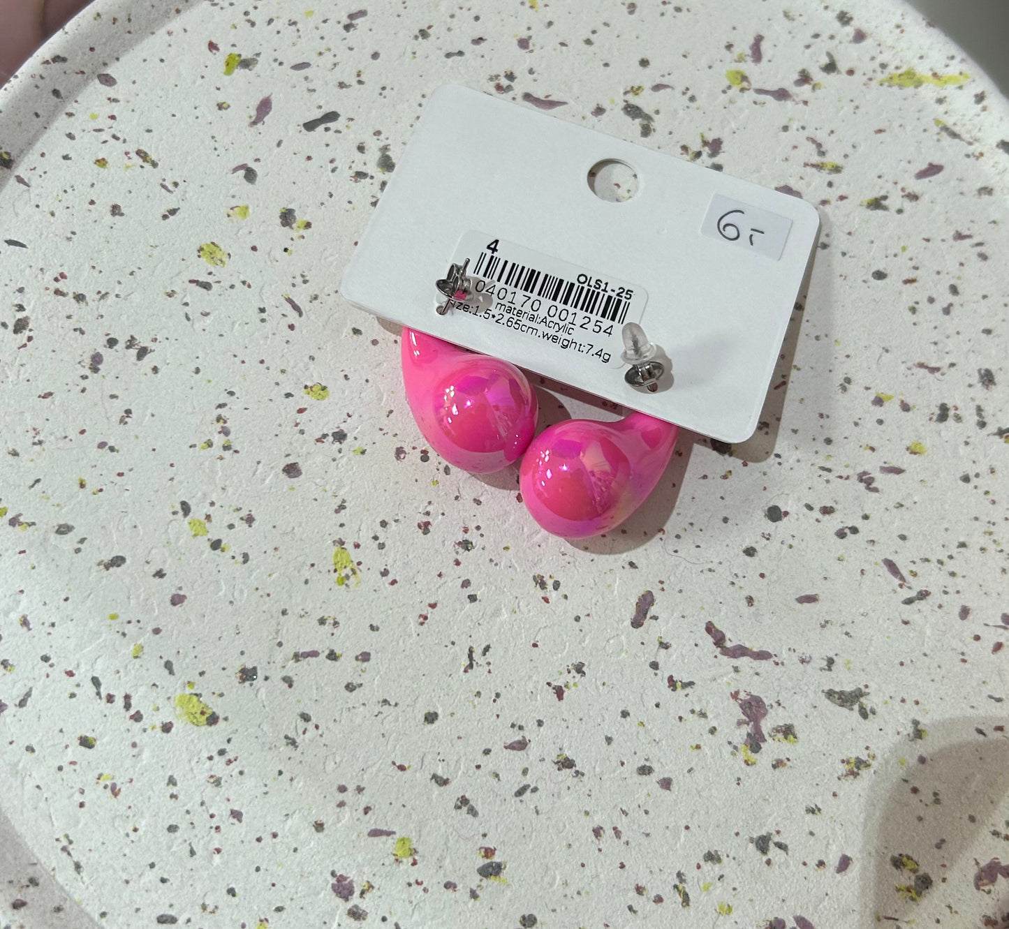 OHRSTECKER DROPS PINK