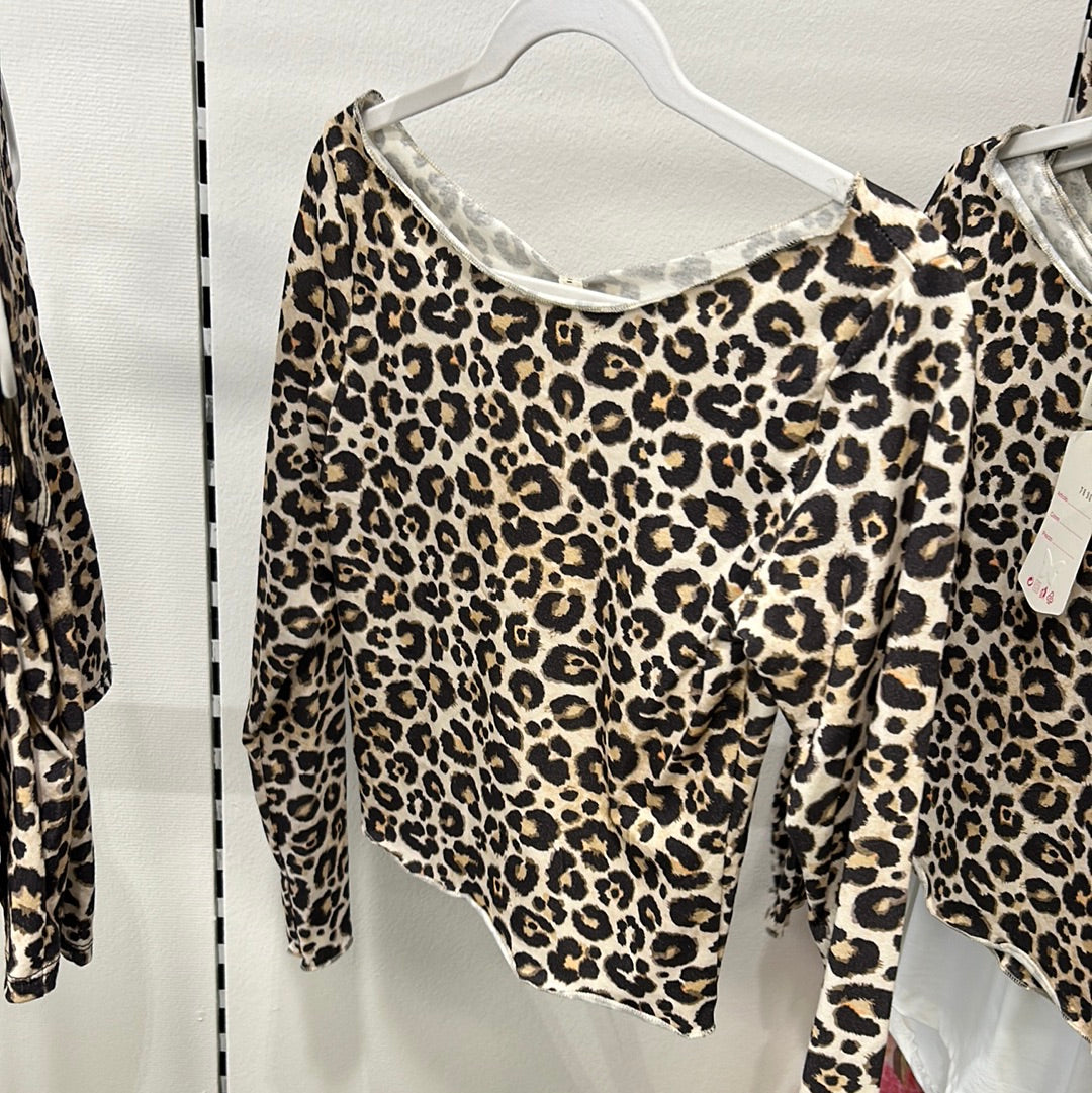 CROPPED LEO SHIRT LANGARM