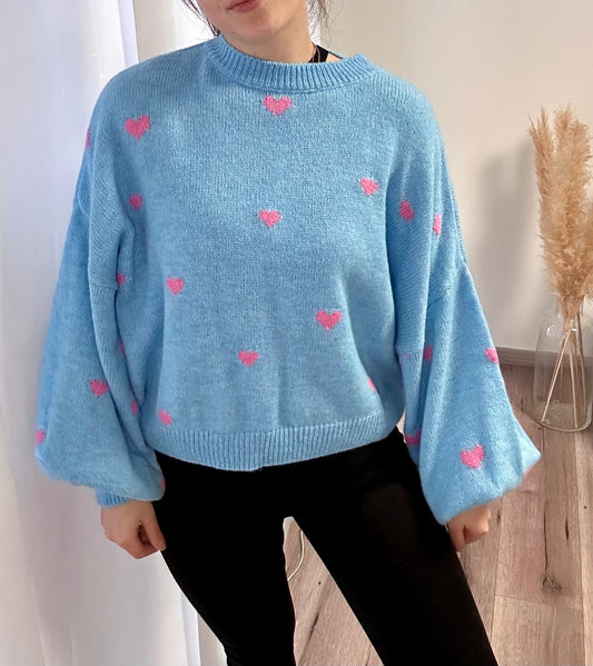 PULLOVER "BLUE HEARTS"