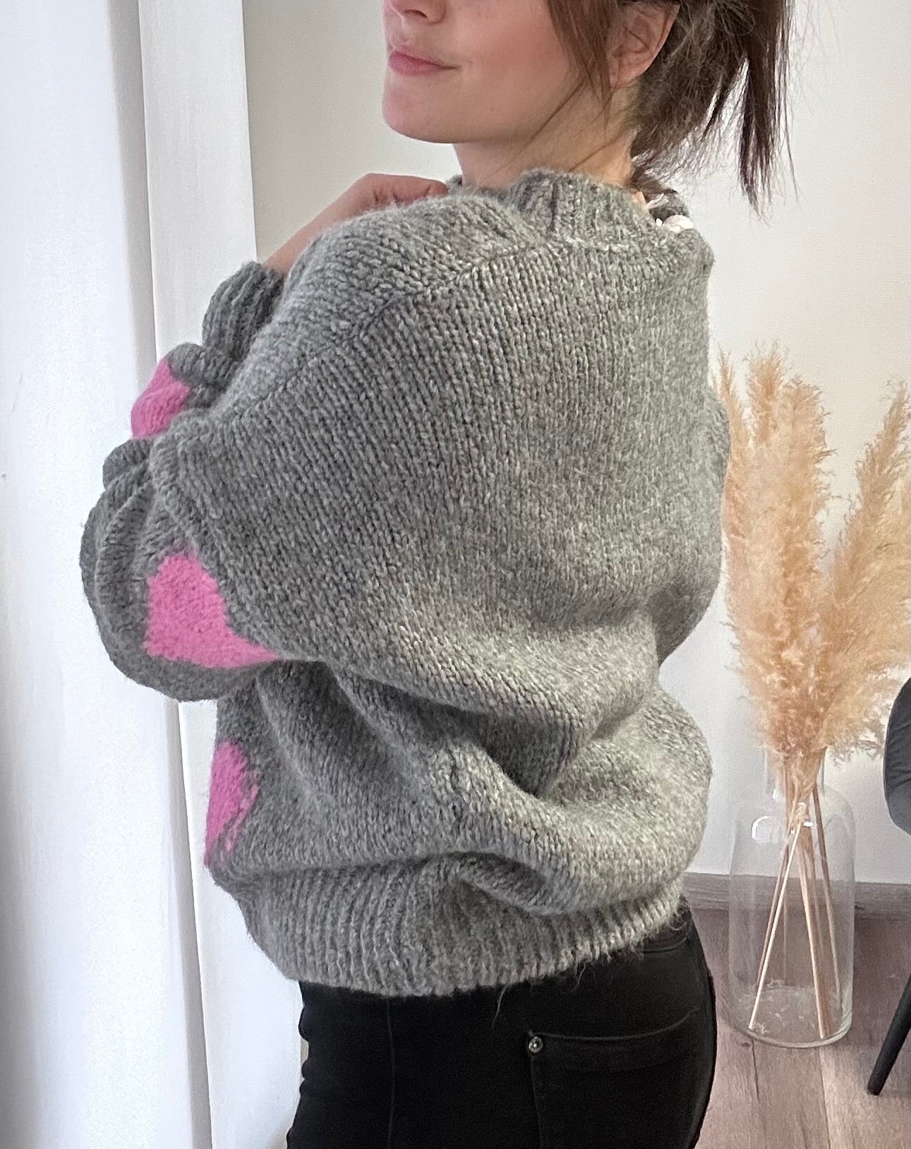 PULLOVER "GREY HEARTS"