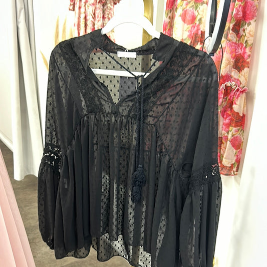 BLUSE / TUNIKA SCHWARZ TRANSPARENT